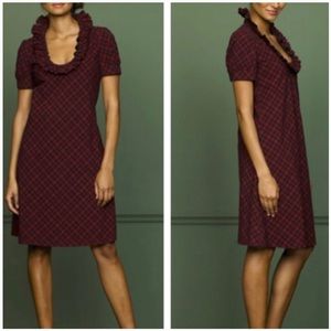 J.Crew vintage Red Plaid Ruffle Collar Phoebe Dress